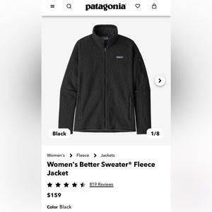 Patagonia Women’s Better Sweater Fleece Jacket - Black Small